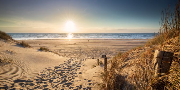 beach entrance with sunrise